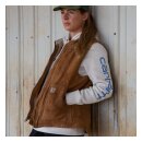 Carhartt Sherpa-lined women mock-neck vest brown