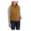 Carhartt Sherpa-lined women mock-neck vest brown