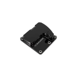 Trask CheckM8 vented transmission top cover. Gloss black