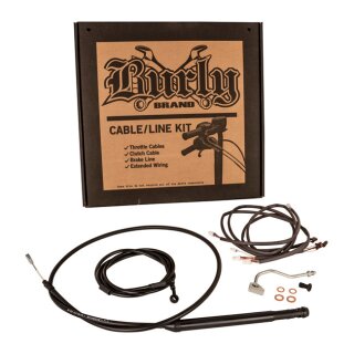 Burly Apehanger Cable/Line Kit 14" Black for Harley Touring 21-23
