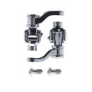M8 Softail passenger footpeg mount kit, 360° adj. Chrome