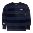 Roeg Ricky Jersey Pullover gestreift Baumwolle Navy Schwarz