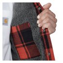 Carhartt Flannel Sherpa-Lined shirt red ochre