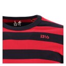 Longsleeve Shirt Baumwolle Behind Bars 13 1/2 rot schwarz gestreift M