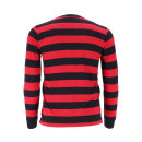 Longsleeve Shirt Baumwolle Behind Bars 13 1/2 rot schwarz gestreift 2XL