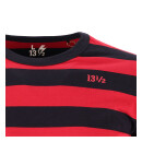 Longsleeve Shirt Baumwolle Behind Bars 13 1/2 rot schwarz gestreift 2XL
