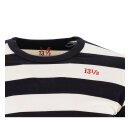 Longsleeve Shirt Baumwolle Behind Bars 13 1/2 weiß schwarz gestreift