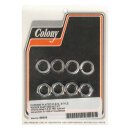 Colony, rocker shaft end nut kit. Chrome