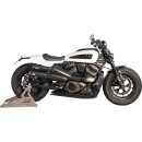 Sportster S 2in2 Racing Muffler and Mid-Pipe Set Endcap Tracker Carbon Black Ceramic Coated
