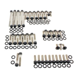 Complete Engine Screw Kit Screws for Pan America Primary Cover, Manifold Cover, Camshaft Cover, Ignition Coil, Rockerbox, Sprocket Cover Gloss Black Powder Coated
