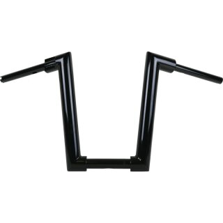 2" Str8UP Softail Handlebars Tall (380mm), Width Lower Tube 300 mm Black Powder Coated Cable Clutch Throttle By Wire