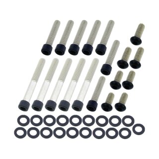Primary Cover Screw Kit For Dyna, Softail Satin Black Powder Coated