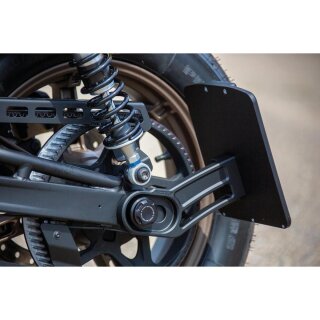Nightster Side Mount License Plate Kit Austrian Size 210x170mm Satin Black Powder Coated