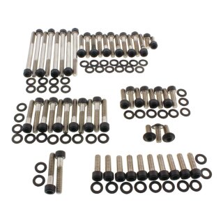 Complete Engine Screw Kit Screws for Pan America Primary Cover, Manifold Cover, Camshaft Cover, Ignition Coil, Rockerbox, Sprocket Cover Satin Black Powder Coated