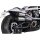Sportster S 2in2 Racing Muffler and Mid-Pipe Set Endcap Tracker Carbon Stainless Steel Satin