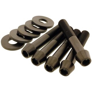 Sprocket/Pulley Screw Kit 5 Conical Allen Head Screws, 5 Washers Titanium Satin