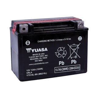 Maintance Free YTX15L-BS Batterie Dry Battery with Acid Pack AGM 230 A 13.0 Ah