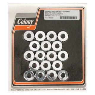 Colony head bolt washer set. Chrome