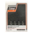 Colony, rocker box oil drain fittings. Black