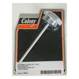 Colony, oil tank screw-in dipstick. Chrome