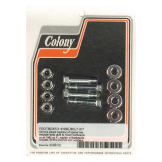 Colony, rider floorboard hinge bolt mount kit. Hex