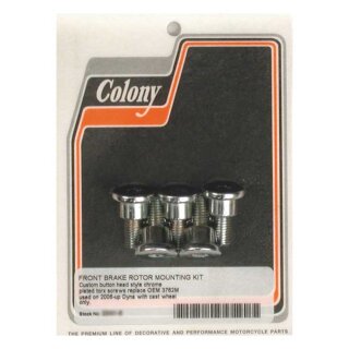 Colony, front brake rotor bolt kit. Chrome