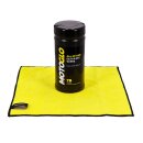 MotoGlo Detailing wipes dispenser and microfiber cloth