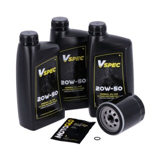 Motor Ölwechsel Service Kit 20W50 Mineral für Harley TC 99-17