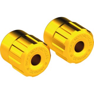 Club-Style Crash Bar Replacement Aluminium Sliders Gloss Gold Anodized