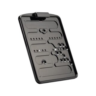 Framed License Base Plate with License Plate Light Swiss Size 180 x 140mm Gloss Black
