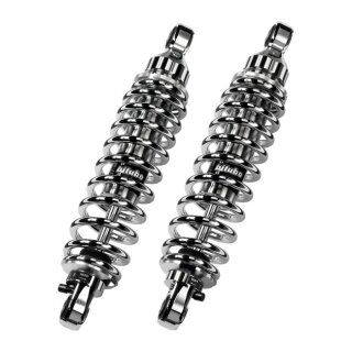 Bitubo, WME dual shock absorber set. Chrome. 321mm
