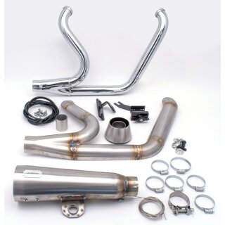 MCJ 2-1 Shorty Edelstahl Auspuffanlage für Harley Softail  Softail 18-20