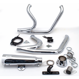 MCJ 2-1 Shorty Auspuffanlage chrom für Harley Softail 18-20