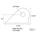 Universal Brake Stay Tab 3/16" Thick