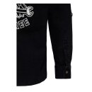 King Kerosin Ride Free Workwear Denim shirt black wash