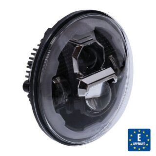 Bright 7 Zoll LED Scheinwerfer Einsatz schwarz getönt EC geprüft
