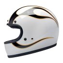 Biltwell Gringo helmet gloss white/black flames