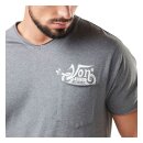 Von Dutch V-neck t-shirt chest pocket dark grey