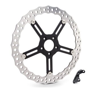 Arlen Ness, 15" Jagged front big brake rotor kit. Left side