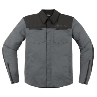ICON Upstate Canvas CE™ Motorrad Jacke mit EN Protektoren grau
