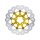 Colored Disc Wave DF FLW Floating Brake Disc Anodized Inner Aluminium Carrier Gold 11,5" Rear