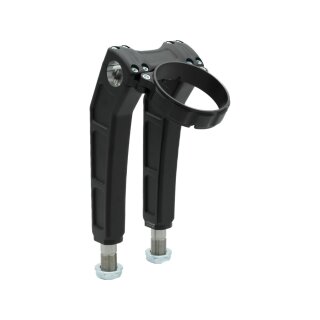 Clubstyle Riser Kit Height: 9", For 1 1/4" Handlebar, Round Instrument Black Satin