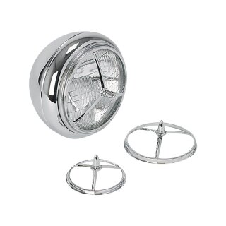 Classic Tri-Bar 4 1/2" Head-and Spotlight Trim Chrome