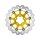 Colored Disc Wave DF FLW Floating Brake Disc Anodized Inner Aluminium Carrier Gold 11,5" Front