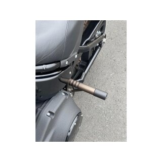 Club Style Engine Guard for M8 Softail with Oil Cooler Protection Bronze Powder Coated Rear