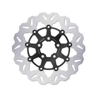 Colored Disc Wave DF FLW Floating Brake Disc Anodized Inner Aluminium Carrier Gloss Black 11,5" Rear