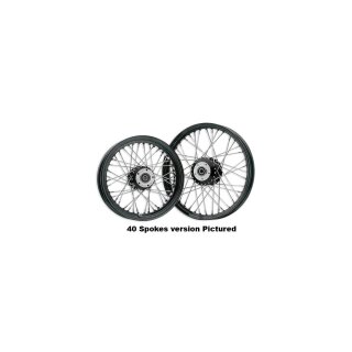 80-Spoke Wheels Polished Stainless Steel Spokes Black 1" 18" 8,50" Rear