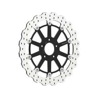 Steve Wave Design Floating Brake Disc Black carrier, for 5 x 5/16" brake disc fixation (5 Adapter bushings 3/8" to 5/16" included) Stainless Steel 11,5" Front