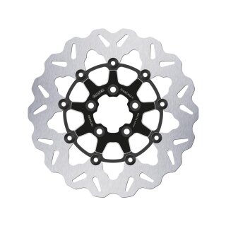 Colored Disc Wave DF FLW Floating Brake Disc Anodized Inner Aluminium Carrier Black Cut 11,5" Rear