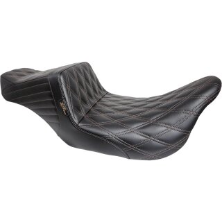 Tailwhip Seat Double Diamond, Driver Seating: 12.5" Wide, Passenger Seating: 7.5" Wide Black Vinyl